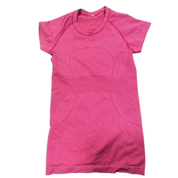 EUC Lululemon Swiftly Tech Heathered Neon Pink Size 4 Short Sleeve - Picture 1 of 5